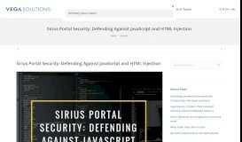 
							         Sirius Portal Security: Defending Against JavaScript and HTML ...								  
							    