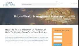 
							         Sirius - Wealth Management Portal App - Vega Solutions								  
							    