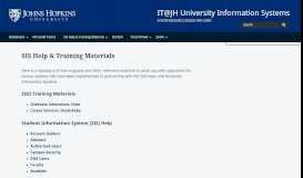 
							         SIS Help & Training Materials | IT@JH University Information Systems								  
							    