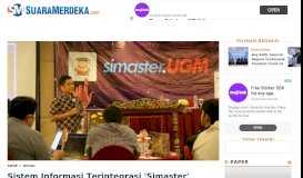 
							         Sistem Informasi Terintegrasi 'Simaster' Diluncurkan UGM ...								  
							    