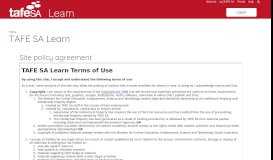 
							         Site policy agreement - TAFE SA Learn								  
							    
