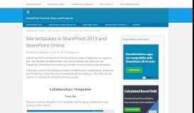 
							         Site templates in SharePoint 2013 and SharePoint Online ...								  
							    