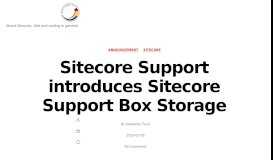 
							         Sitecore Support introduces Sitecore Support Box Storage – XtremDev ...								  
							    