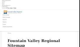 
							         Sitemap - Fountain Valley Regional Hospital								  
							    