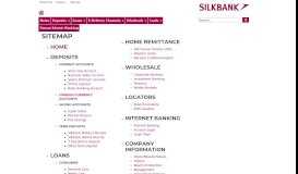 
							         Sitemap - Silk Bank								  
							    