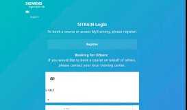 
							         SITRAIN Login - Siemens								  
							    