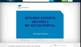 
							         SITS/MAP EXPERTS SECTION 5 MY ASTON PORTAL - ppt download								  
							    