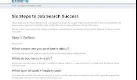 
							         Six Steps to Job Search Success | Net Impact								  
							    