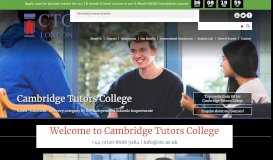 
							         Sixth Form College London | Cambridge Tutors College | CTC								  
							    