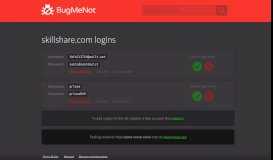 
							         skillshare.com passwords - BugMeNot								  
							    