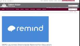
							         SKPS Launches Districtwide Remind for Educators | Salem-Keizer ...								  
							    