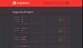 
							         skygo.sky.de logins - BugMeNot								  
							    