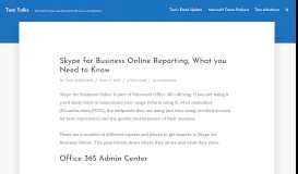 
							         Skype for Business Online Reporting, What you Need to Know - Tom ...								  
							    