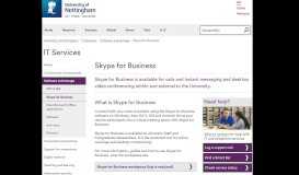 
							         Skype for Business - The University of Nottingham								  
							    