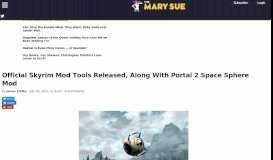 
							         Skyrim Mod Tools Finally Release, Along With Portal 2 Mod | The Mary ...								  
							    