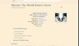
							         Skyrim:The World-Eater's Eyrie - The Unofficial Elder Scrolls Pages ...								  
							    