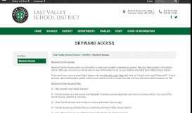 
							         Skyward Access - East Valley School District								  
							    