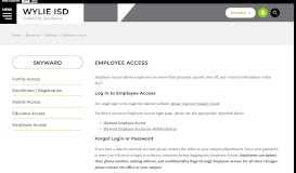
							         Skyward / Employee Access - Wylie ISD								  
							    