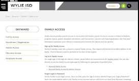 
							         Skyward / Family Access - Wylie ISD								  
							    