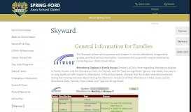 
							         Skyward - Spring-Ford Area School District								  
							    