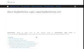 
							         SkyWestOnline Login | Access SkyWestOnline Employee Portal								  
							    