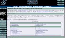 
							         SLA EFS Filing Information - Surplus Line Association of Illinois								  
							    