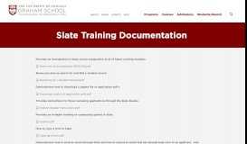
							         Slate Training Documentation | UChicago Graham								  
							    