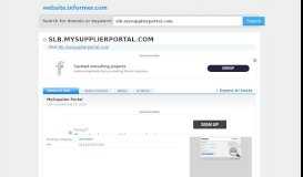 
							         slb.mysupplierportal.com at WI. MySupplier Portal - Website Informer								  
							    