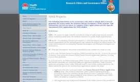 
							         SLHD RPA - Research Ethics and Governance Office - NMA Projects								  
							    