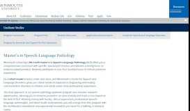 
							         SLP Speech-Language Pathology Graduate Program | Monmouth ...								  
							    