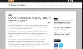 
							         SMA Adds Android App To Sunny Portal PV Monitoring System - Solar ...								  
							    