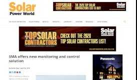 
							         SMA offers new monitoring and control solution - Solar Power World								  
							    