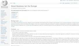 
							         Small Business Act for Europe - Wikipedia								  
							    