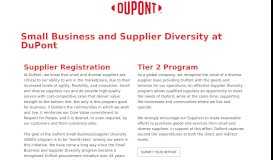 
							         Small Business and Supplier Diversity at DuPont - SupplierOne								  
							    