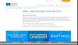 
							         Small Professional Theatre (SPT) · Actors' Equity Association								  
							    