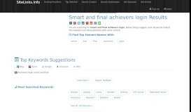 
							         Smart and final achievers login Results For Websites Listing								  
							    