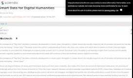 
							         Smart Data for Digital Humanities : Journal of Data and Information ...								  
							    