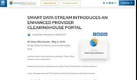 
							         smart data stream introduces an enhanced provider clearinghouse ...								  
							    