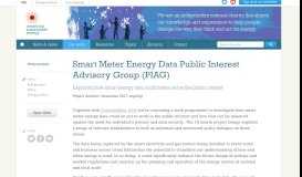
							         Smart Meter Energy Data Public Interest Advisory Group (PIAG ...								  
							    