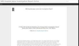 
							         SMS Hospital Jaipur Investigation Report Online								  
							    