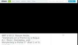 
							         SMT-V 2.2: Steven Reale, “Variations on a Theme by a Rogue A.I. ...								  
							    