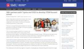 
							         SMU partners with Toyota and DISD to develop STEM-focused school ...								  
							    