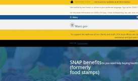 
							         SNAP benefits (formerly food stamps) | Mass.gov								  
							    