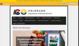 
							         SNAP QA Reviews | Department of Human Services - Colorado.gov								  
							    