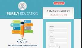 
							         SNJB : Admission Enquiry Form								  
							    