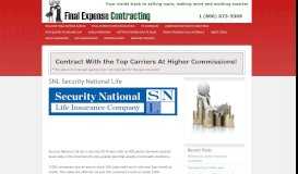 
							         SNL Security National Life - Final Expense Contracting								  
							    