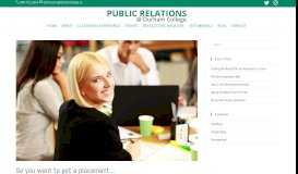 
							         So you want to get a placement… – Durham College Public Relations								  
							    