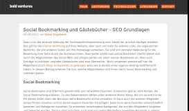 
							         Social Bookmarking und Gästebücher – SEO Grundlagen — bold ...								  
							    