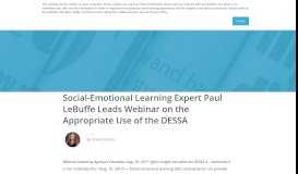 
							         Social-Emotional Learning Expert Paul LeBuffe Leads Webinar on the ...								  
							    
