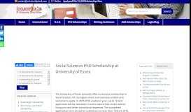 
							         Social Sciences PhD Scholarship at University of Essex - 2019-2020 ...								  
							    